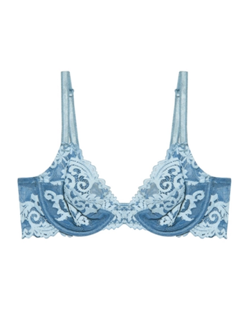 Wacoal 851322 Provincial Blue/Angel Falls Instant Icon Lace Underwire Bra myselflingerie.com